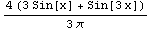 (4 (3 Sin[x] + Sin[3 x]))/(3 π)